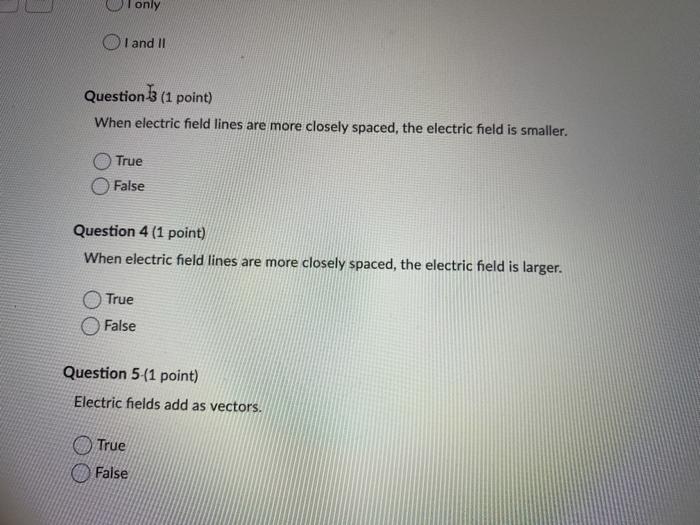 Solved 3 Question 1 (1 point) What is the electric field in | Chegg.com