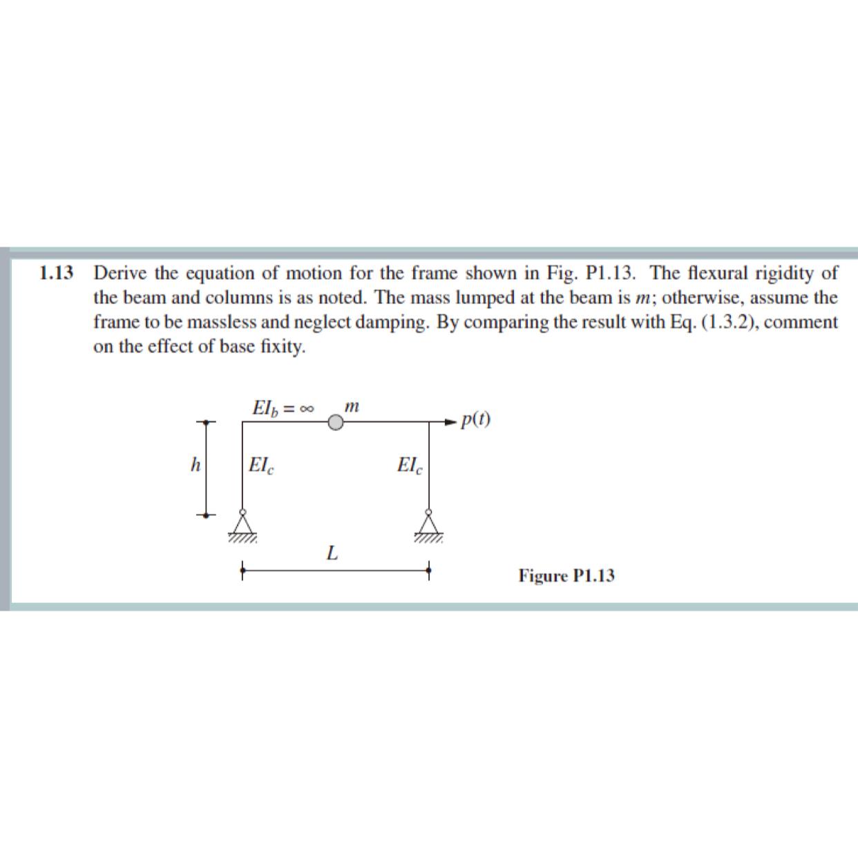 1.13 ﻿Derive the equation of motion for the frame