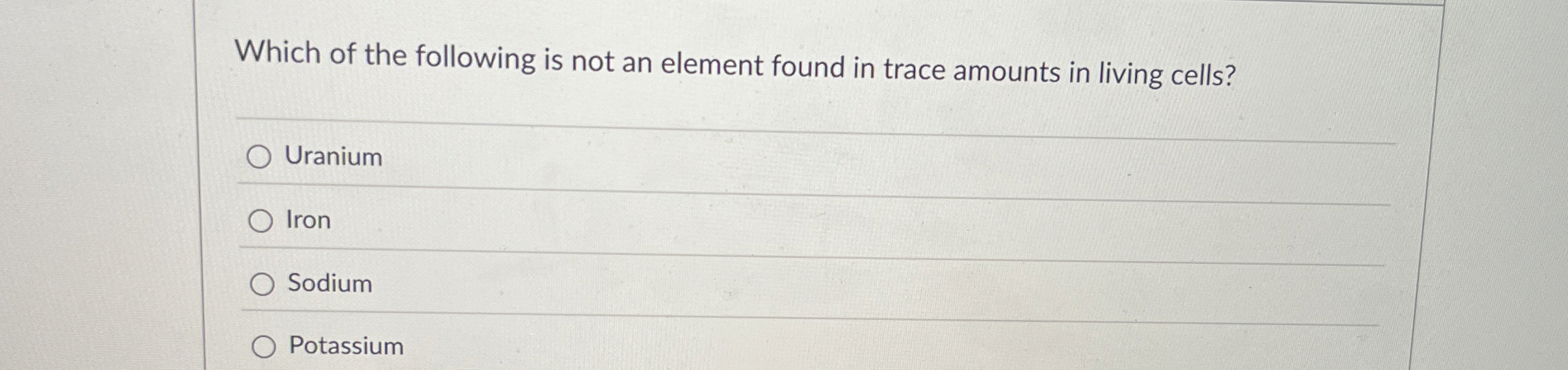 Solved Which of the following is not an element found in | Chegg.com