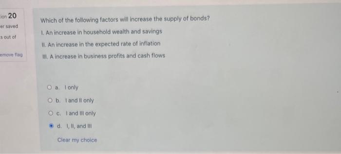 Solved Which Of The Following Factors Will Increase The | Chegg.com