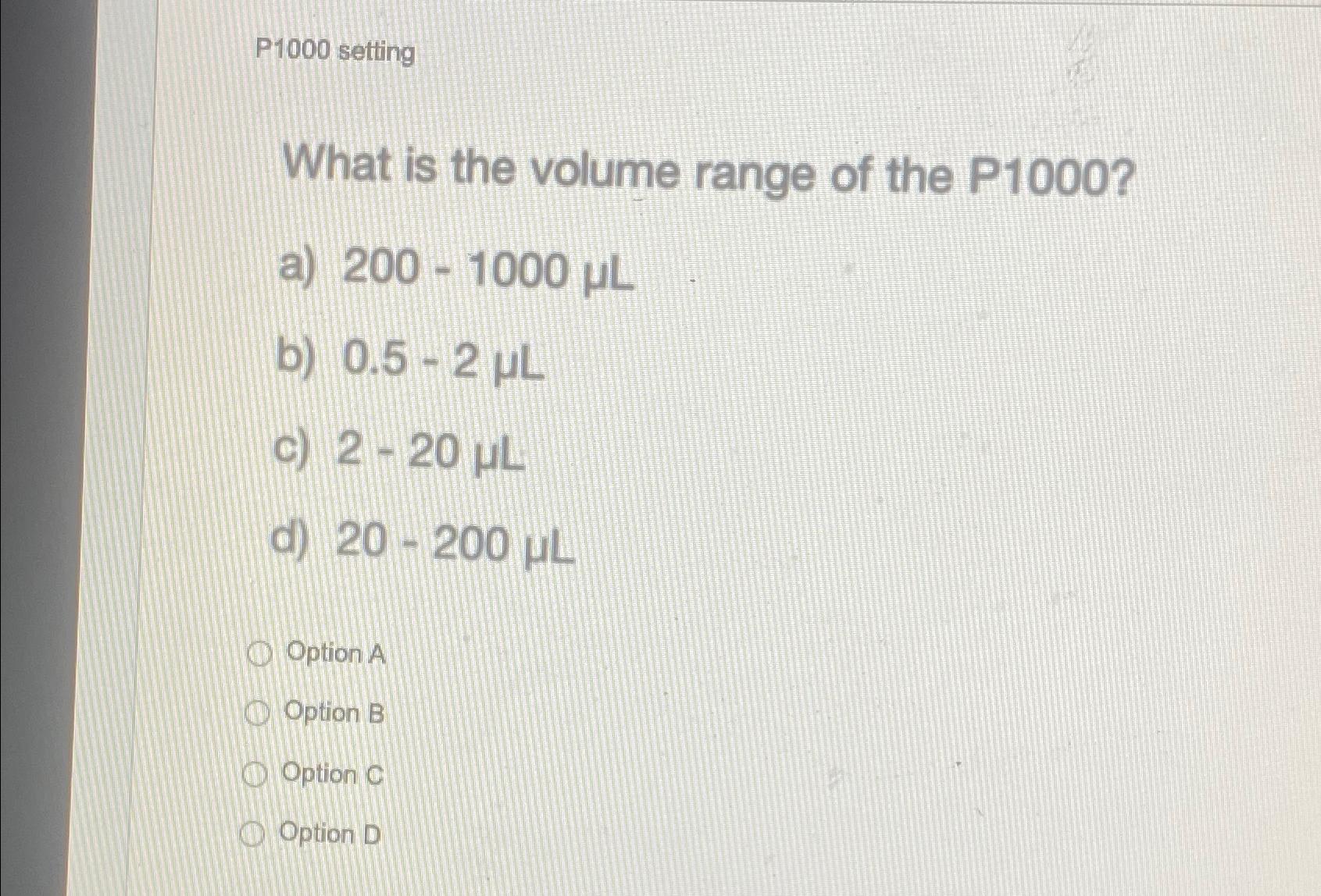 Solved P1000 ﻿settingWhat is the volume range of the