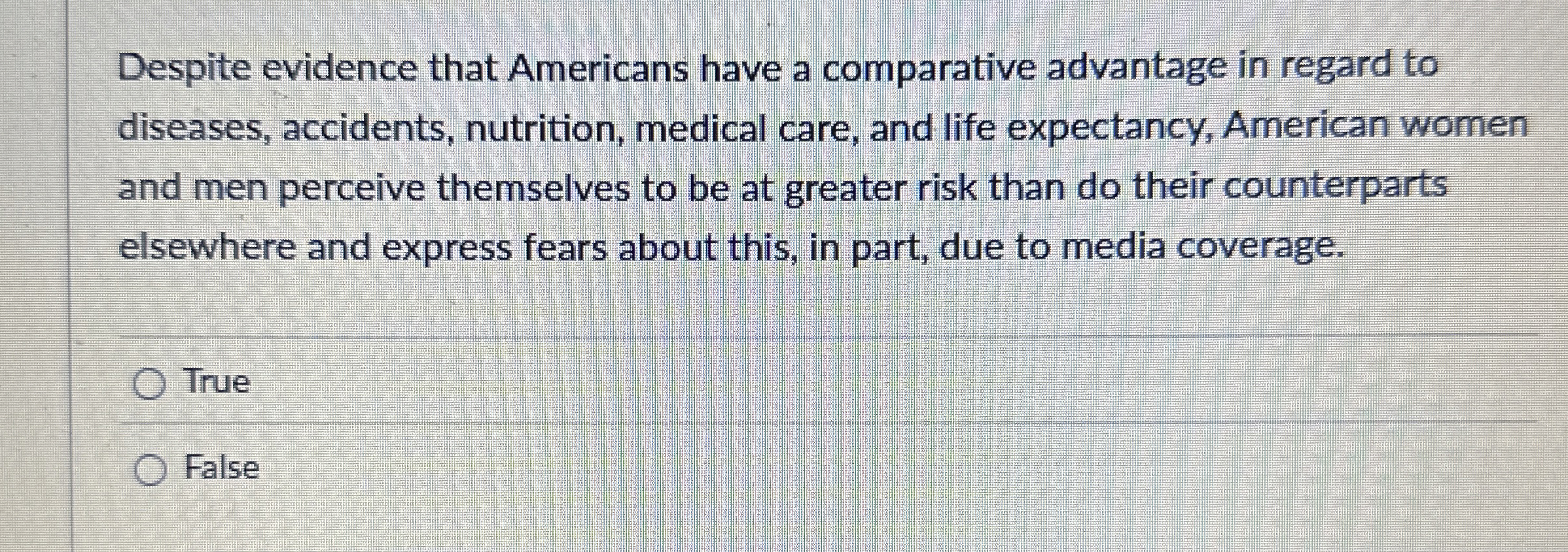 Solved Despite evidence that Americans have a comparative