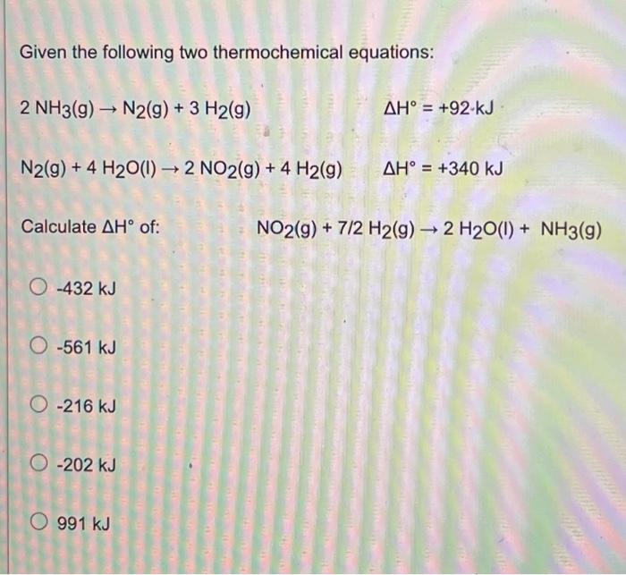 Solved Given The Following Thermochemical Equations Select Or Cheggcom