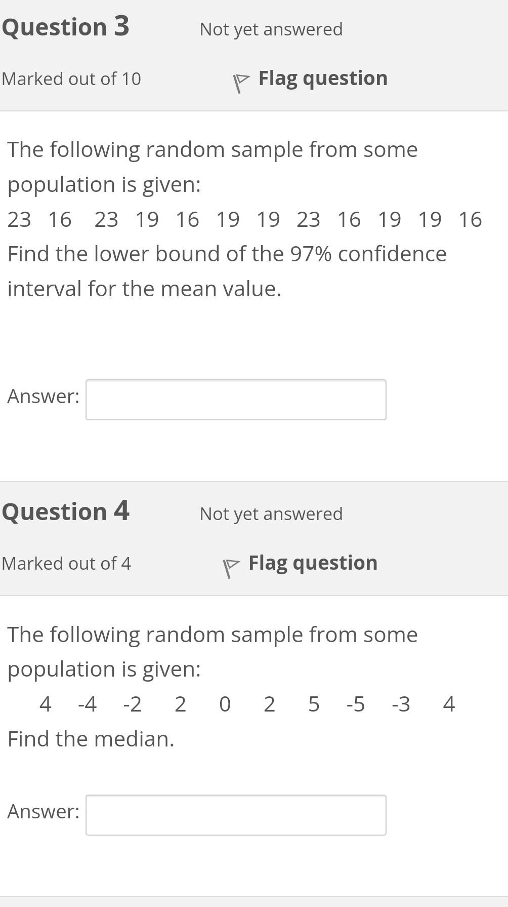 Solved The following random sample from some population is | Chegg.com