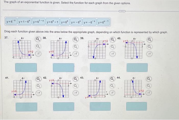 Solved The graph of an exponential function is given. Select | Chegg.com