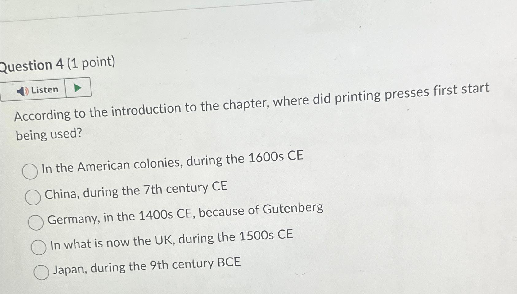 Solved Question 4 1 ﻿point Listenaccording To The