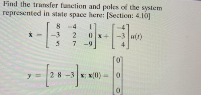 Solved Find the transfer function and poles of the system | Chegg.com