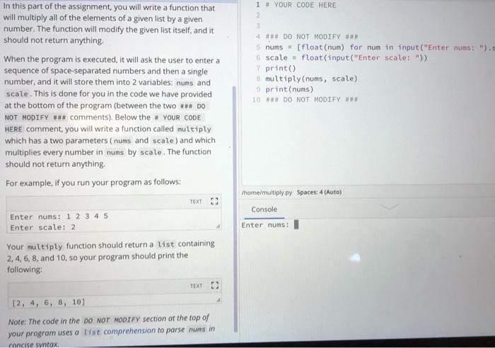 Solved 1# YOUR CODE HERE 2 3 4 ### DO NOT MODIFY S nums = | Chegg.com