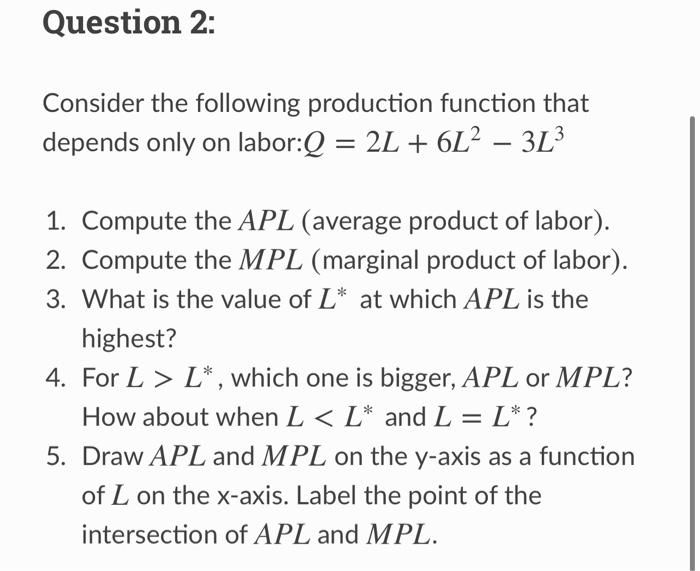 Solved Consider the following production function that | Chegg.com