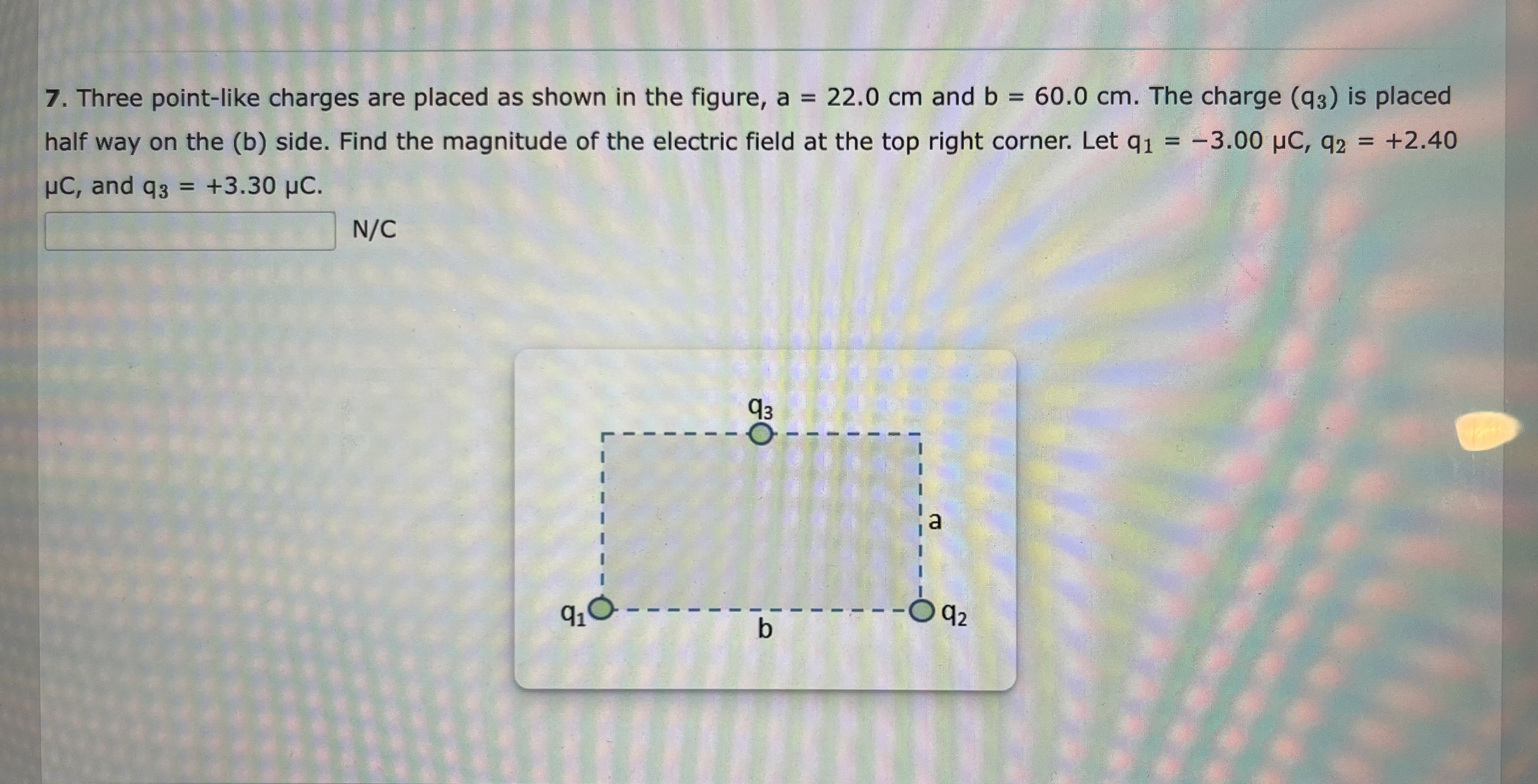 Solved Three point-like charges are placed as shown in the | Chegg.com