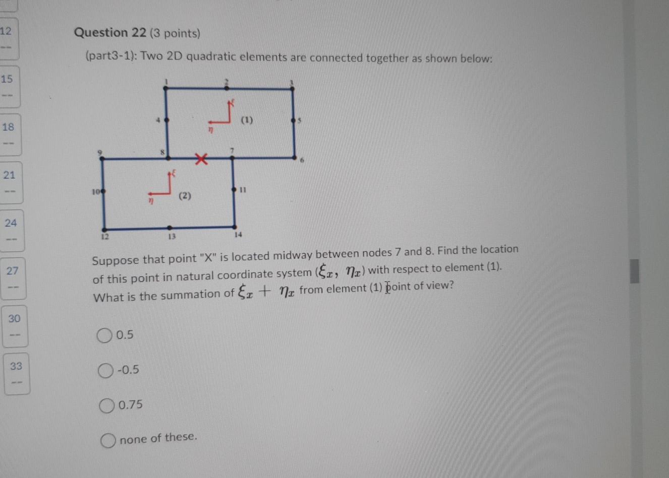 Solved 12 Question 22 (3 points) (part3-1): Two 2D quadratic | Chegg.com