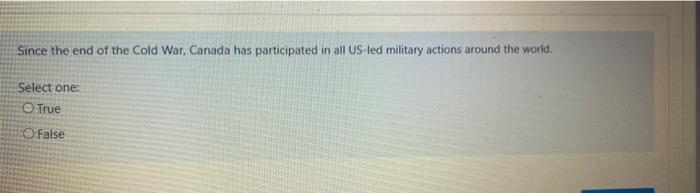 the end of the cold war led to what effect chegg