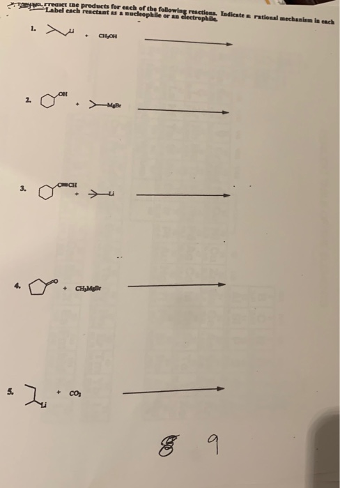Solved kredict the products for each of the following | Chegg.com
