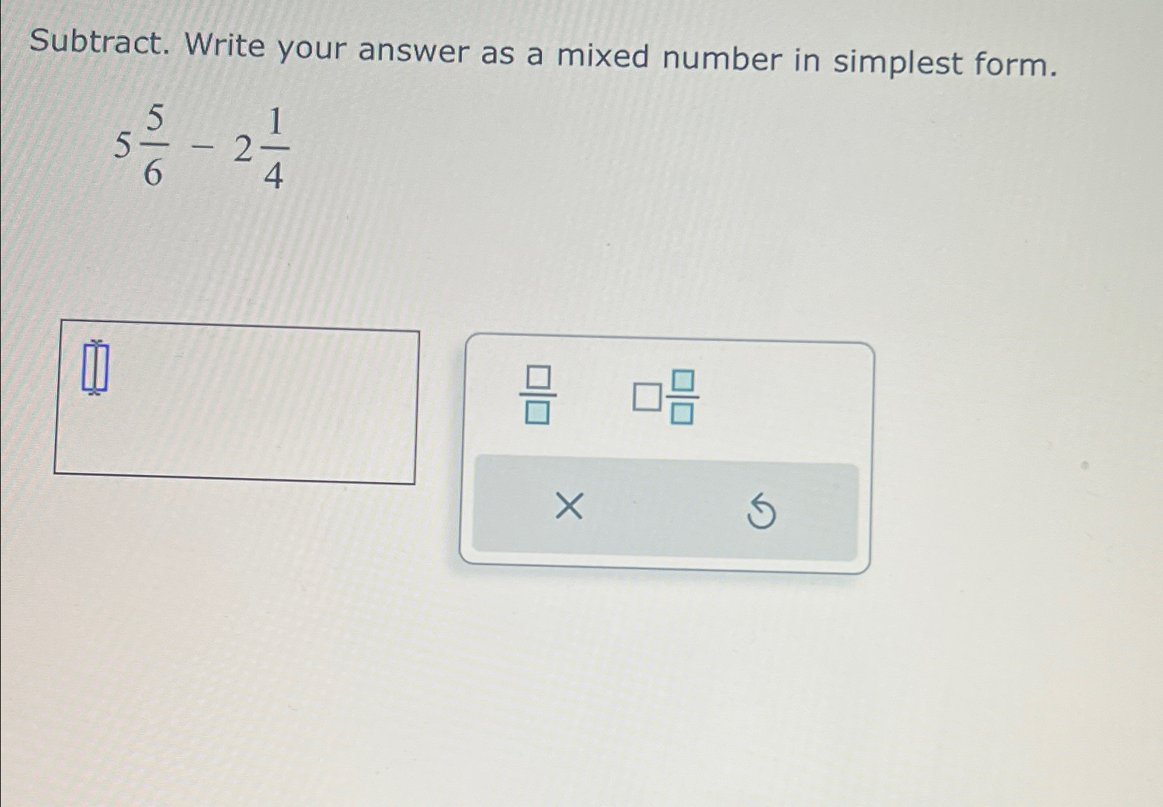 Solved Subtract. Write your answer as a mixed number in | Chegg.com