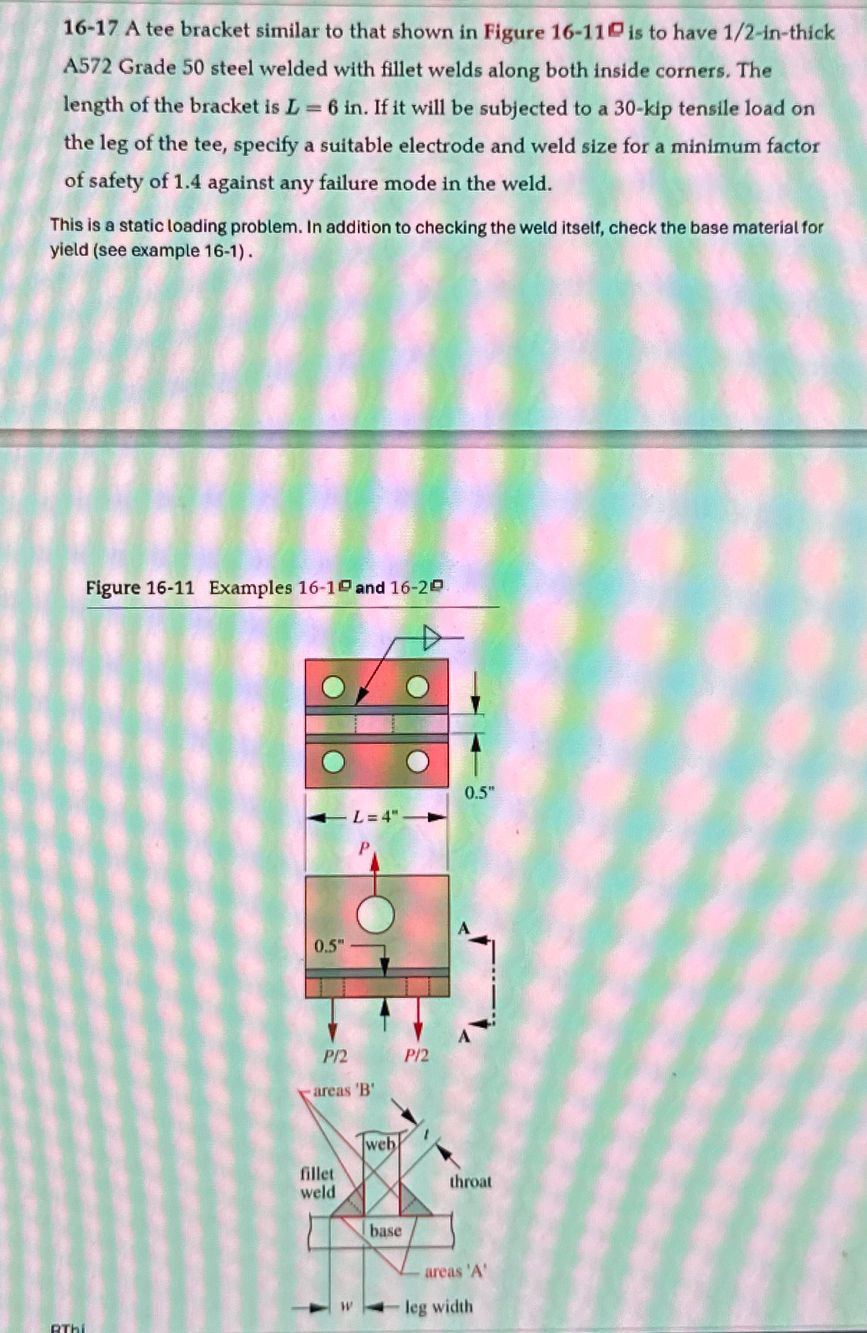 Solved 16-17 ﻿A tee bracket similar to that shown in Figure | Chegg.com