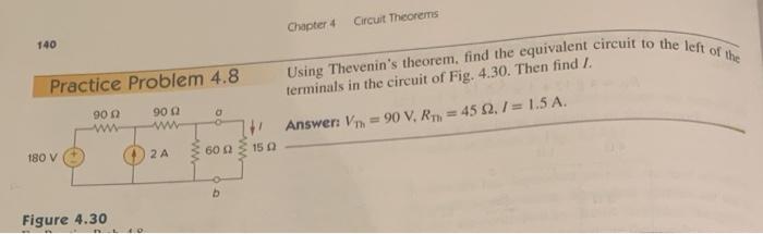 Solved Chapter 4 Circuit Theorems 140 Using Thevenin's | Chegg.com