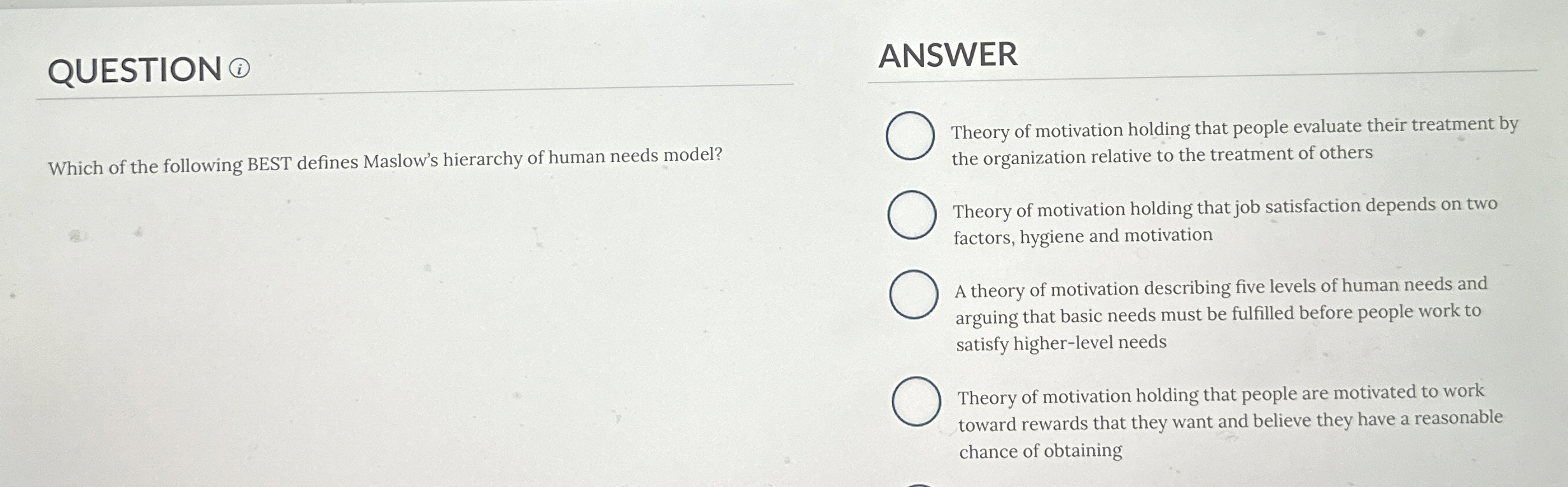Solved QUESTION (ANSWERWhich of the following BEST defines | Chegg.com