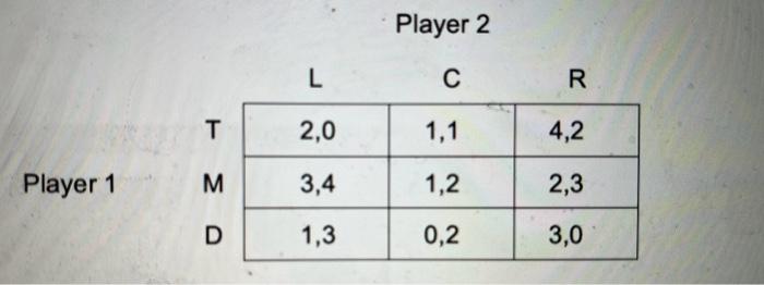 Solved consider the following 2 person normal form game a) | Chegg.com