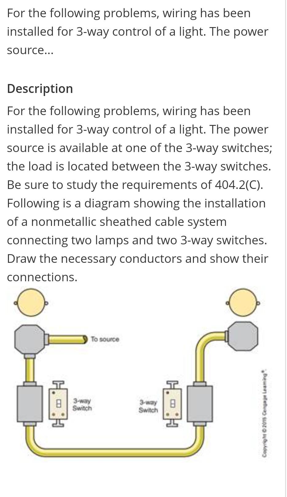 For the following problems, wiring has been installed | Chegg.com