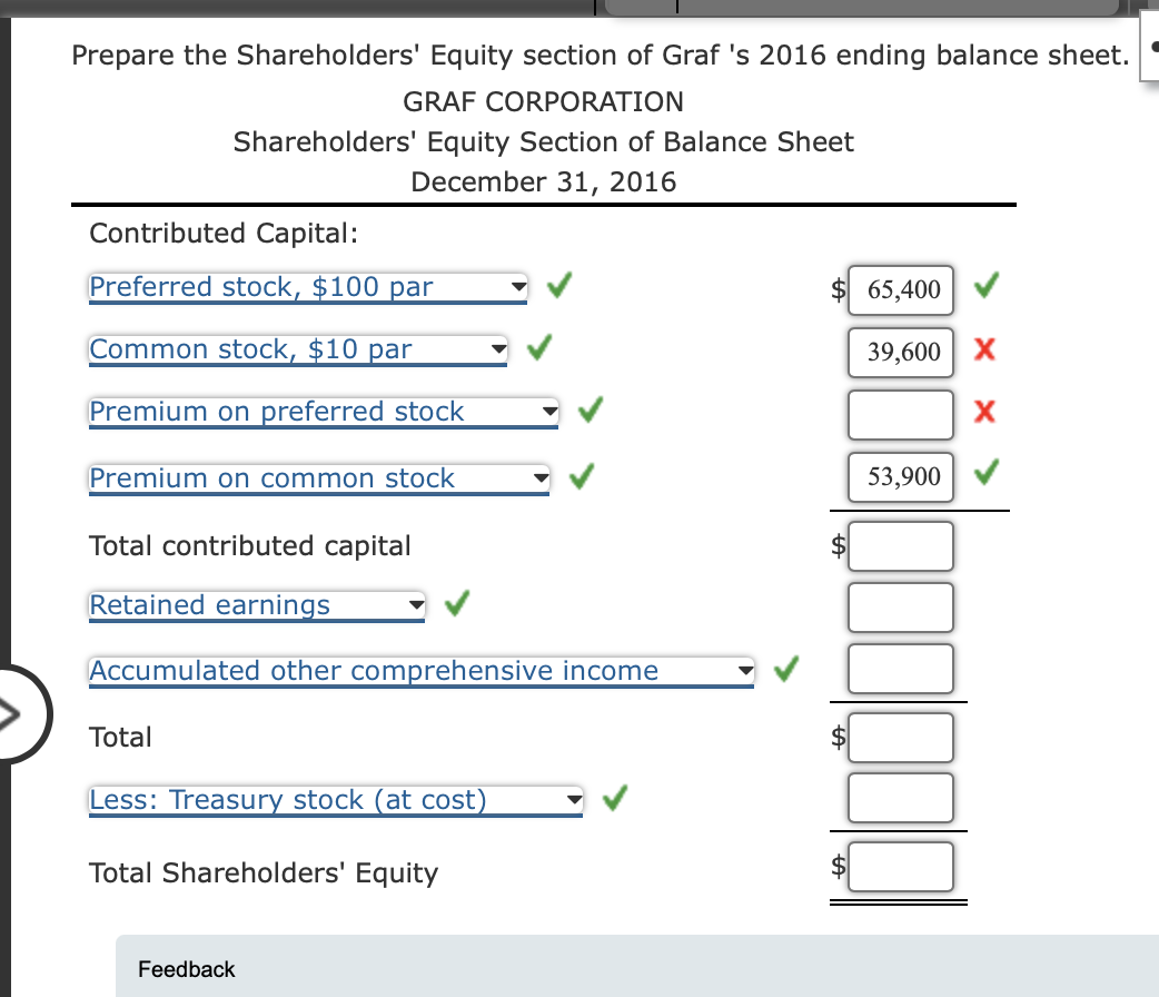 Solved Shareholders' EquityPrepare The Shareholders' Equity | Chegg.com