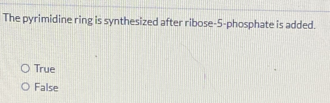 Solved The pyrimidine ring is synthesized after | Chegg.com