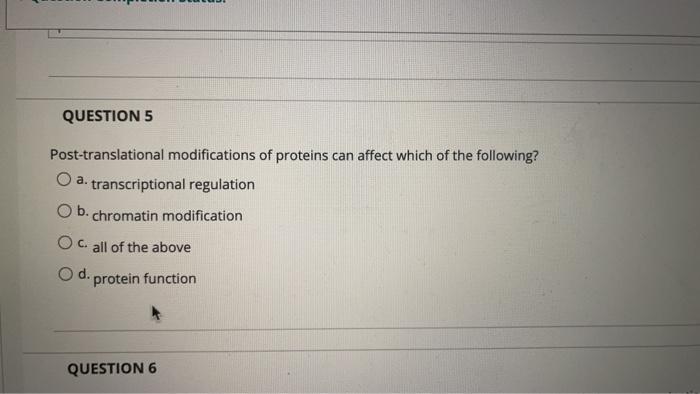 Solved QUESTION 5 Post-translational modifications of | Chegg.com