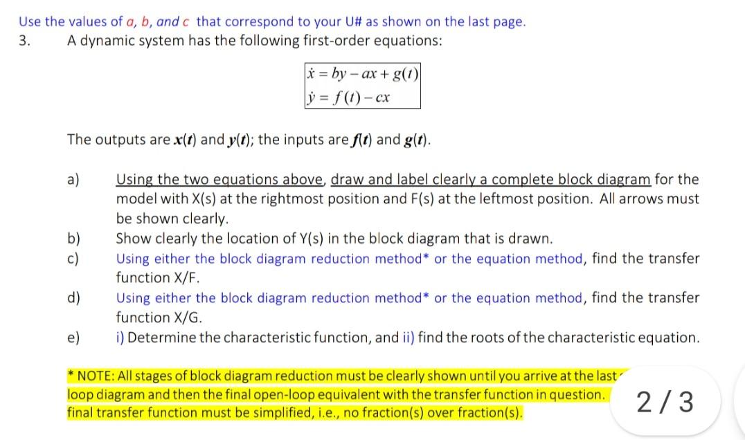 Solved Use the values of a, b, and c that correspond to your | Chegg.com