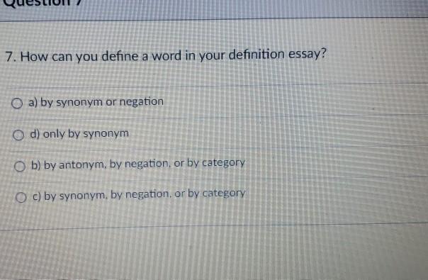 define definition essay