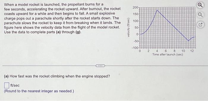 Solved When a model rocket is launched, the propellant burns | Chegg.com