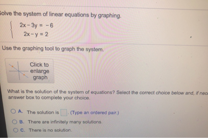 Solved Olve The System Of Linear Equations By Graphing 1 Chegg Com