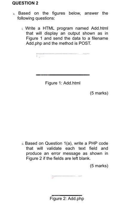 QUESTION 2 A. Based On The Figures Below, Answer The | Chegg.com