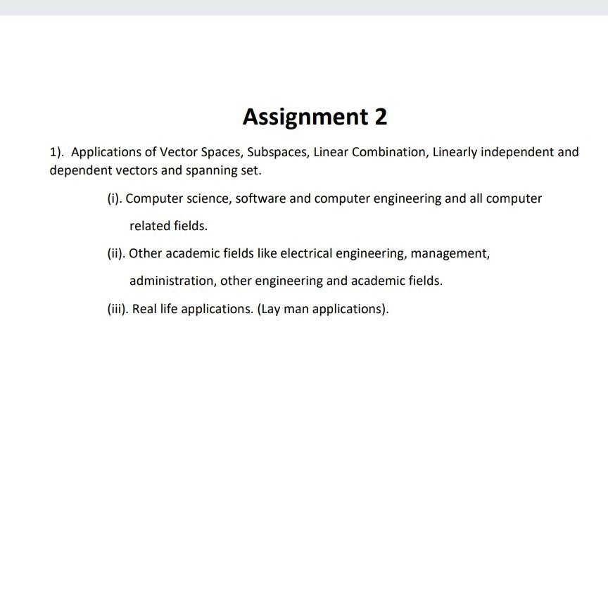 vector applications unit assignment