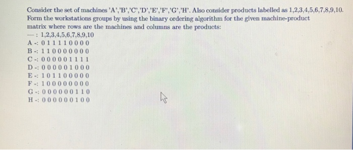 Solved Consider The Set Of Machines 'A', 'B','C', 'D', | Chegg.com