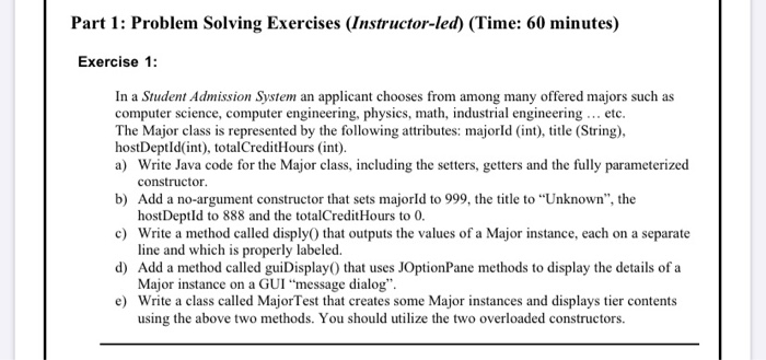 Solved Part 1 Problem Solving Exercises Instructor Led Chegg Com