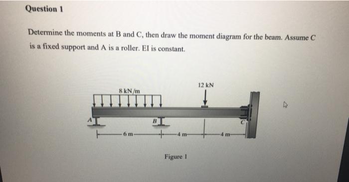 Solved Question 1 Determine The Moments At B And C, Then | Chegg.com