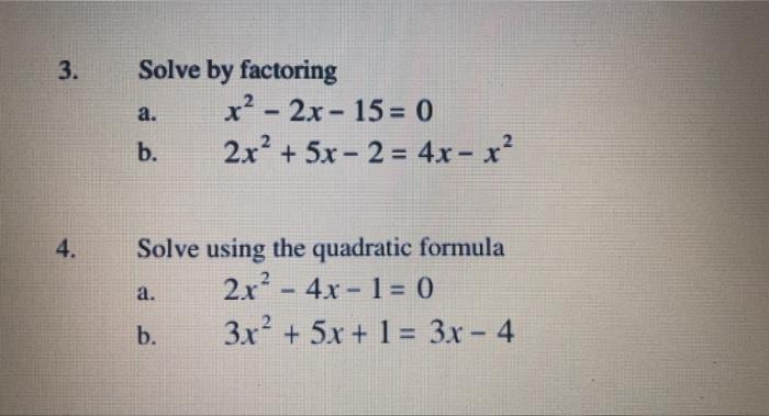 x 2 4x 5 0 solve by factoring