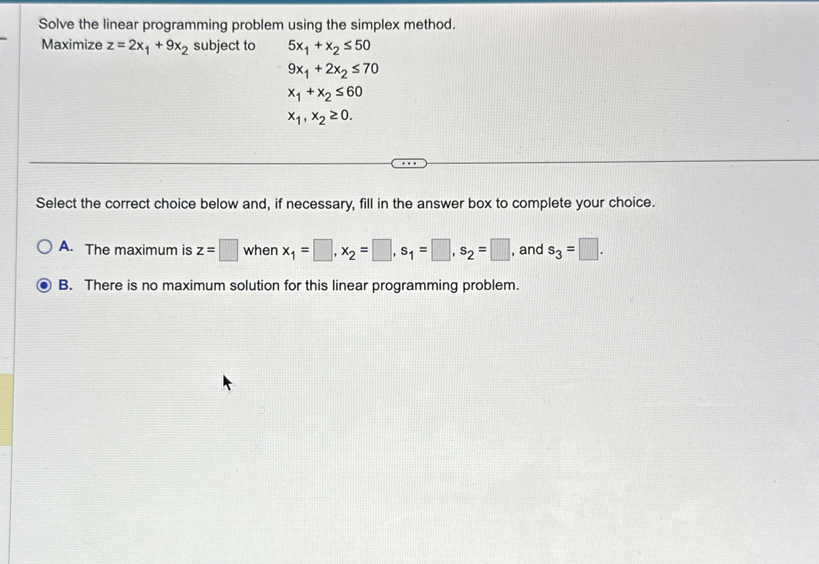 Solved Solve the linear programming problem using the | Chegg.com