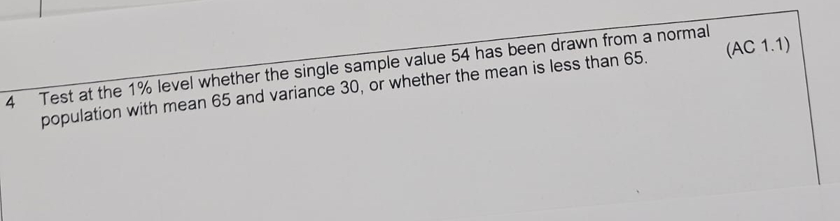 Solved 4 ﻿Test at the 1% ﻿level whether the single sample | Chegg.com