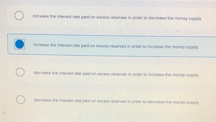 Solved The Federal Reserve announced the interest rate paid | Chegg.com
