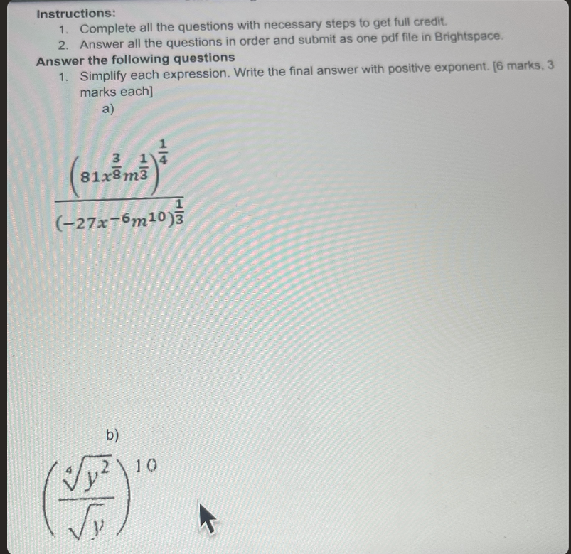 Solved Instructions:Complete all the questions with | Chegg.com