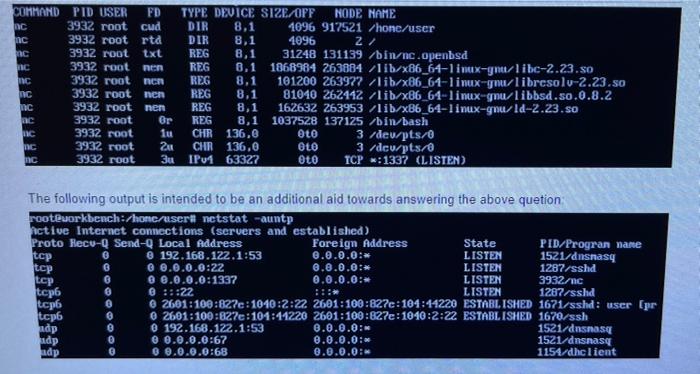 Solved This command shows the File Descriptor (FD) in this | Chegg.com