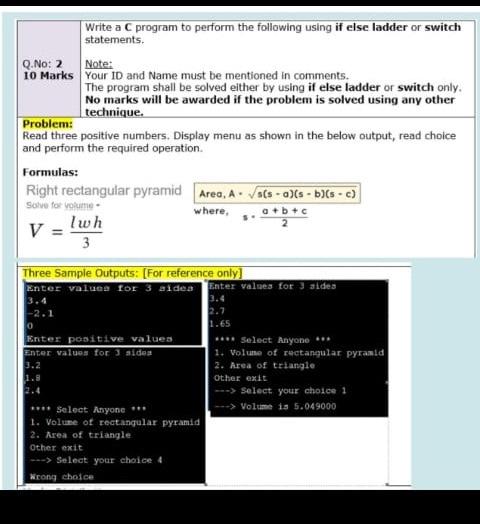 Solved Write a C program to perform the following using if | Chegg.com