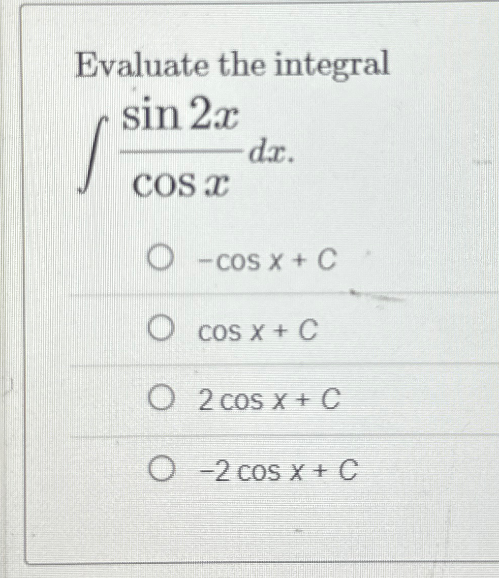 integration of sin 2x cosx dx