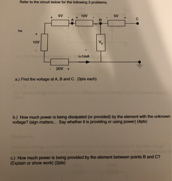 Solved Refer to the circuit below for the following 3 | Chegg.com