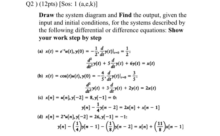 Solved Q1 18pts Sos 1 A E K For The Given Signal Chegg Com