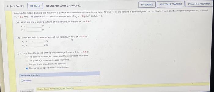 Solved 1 1 Points Details Oscolphys2016 3 4 Wa 032 My