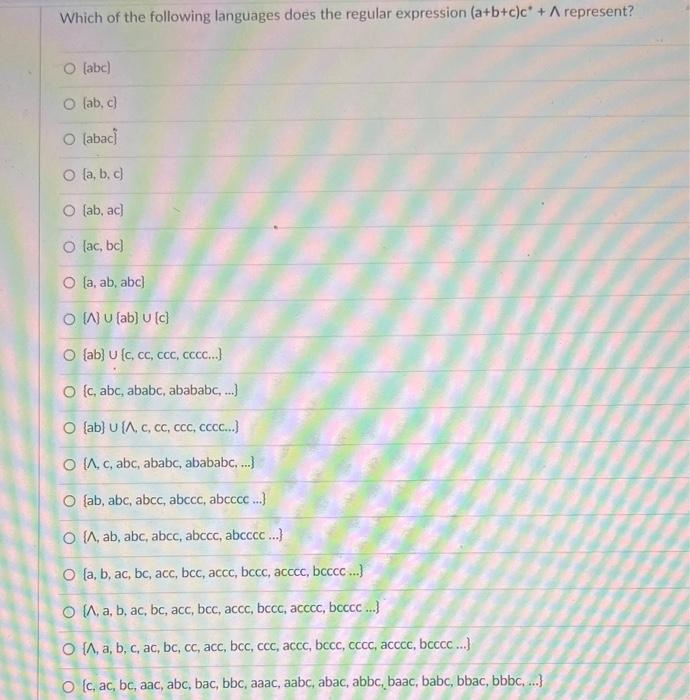 Solved Which of the following languages does the regular | Chegg.com