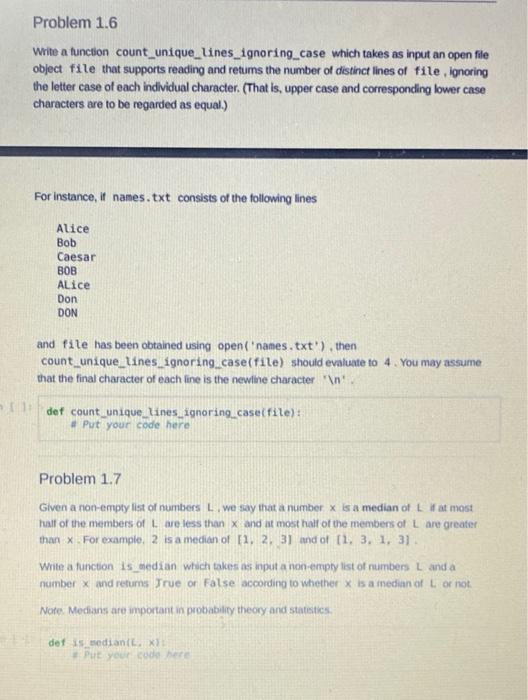 Solved Problem 1.6 Write a function | Chegg.com
