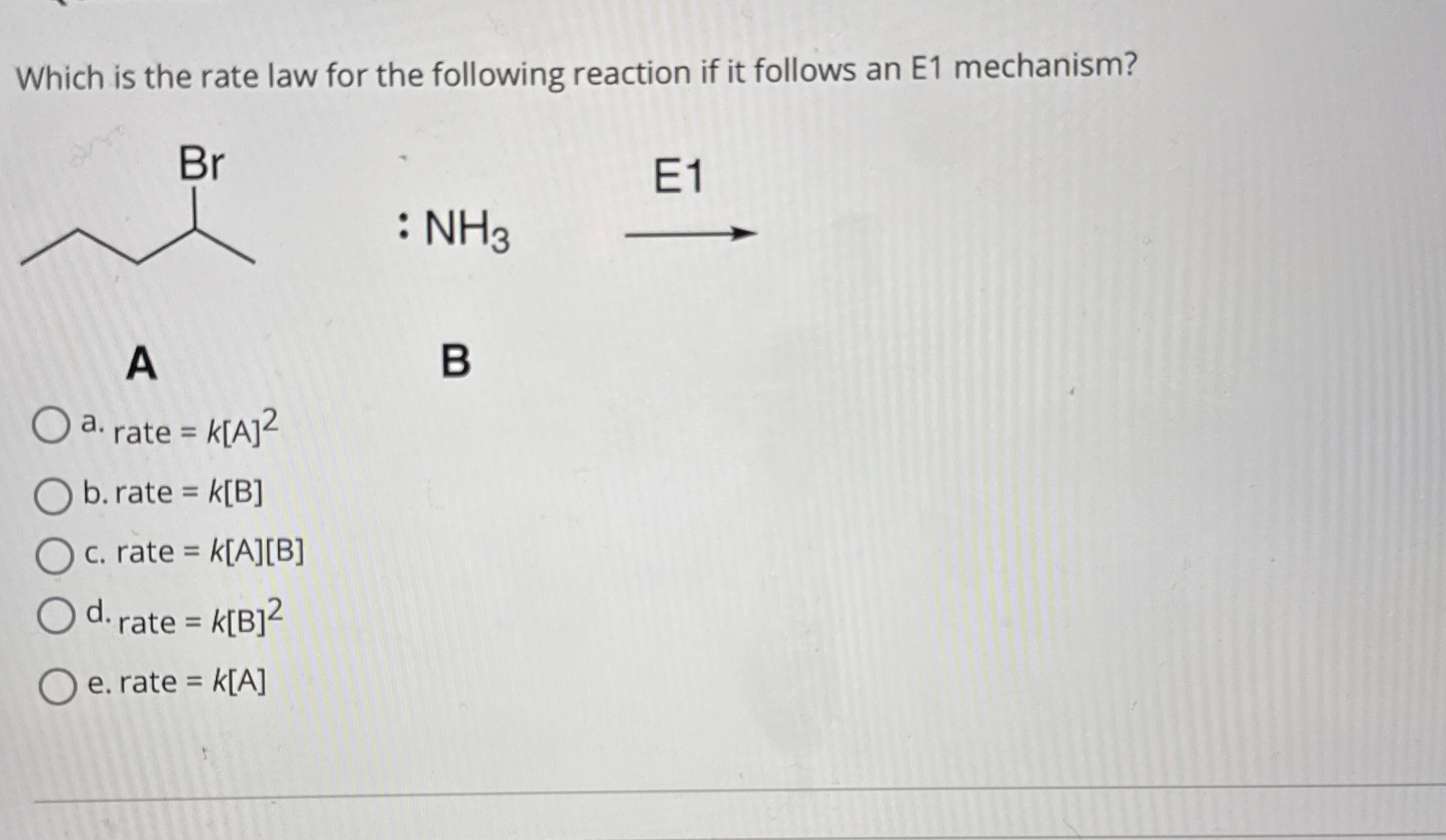 Solved Which is the rate law for the following reaction if | Chegg.com