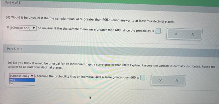 Solved SAT scores: Assume that in a given year the mean | Chegg.com